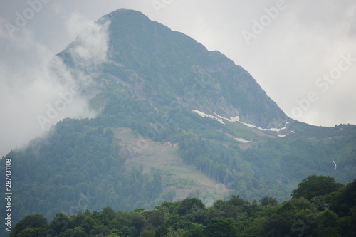 clouds over mountains