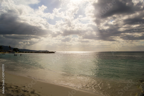 Sun shining over Caribbean oceans