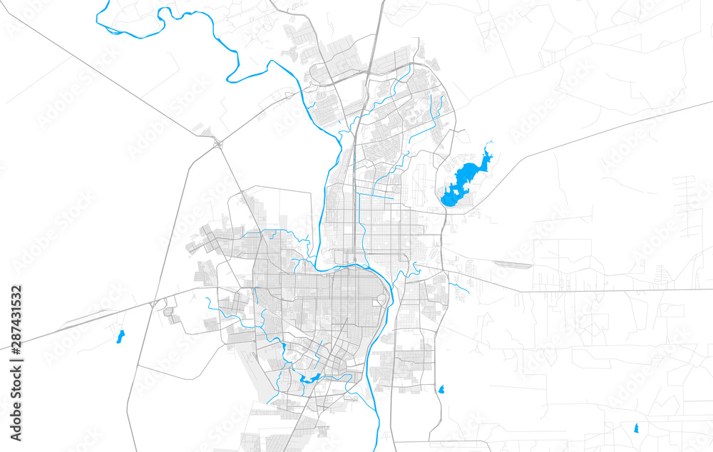 Rich detailed vector map of Laredo, Texas, U.S.A.
