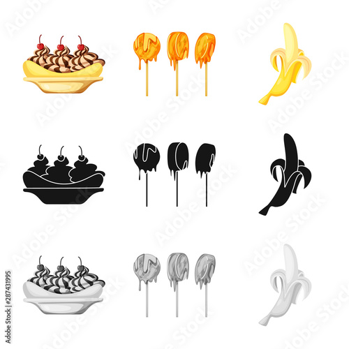 Isolated object of natural and vegetarian sign. Collection of natural and eating vector icon for stock.