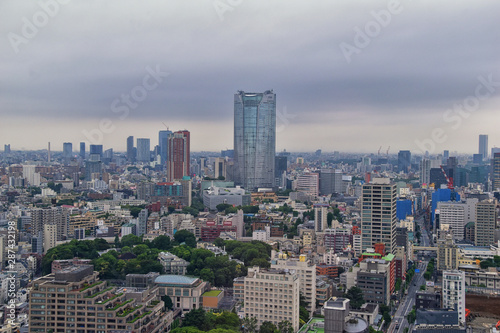 Tokyo Japan skylines and skyscrapers buildings  aerial view  around Shinjuku ward. Asia.