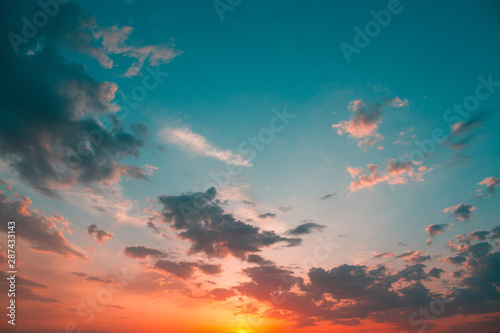 Beautiful sunset sky background © lijphoto
