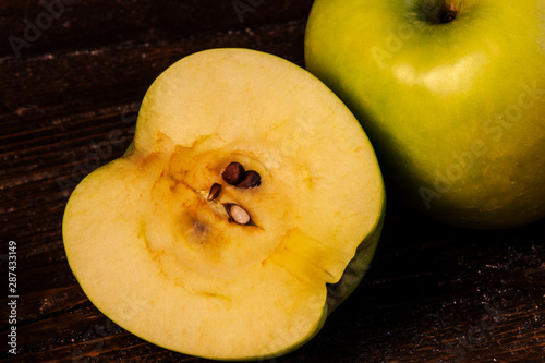 apple on a black background