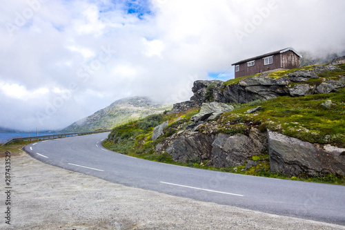 clouds over Gamle Strynefjellet mountain road in Norway