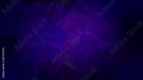 Foto Low Poly Triangles in Dark Ultramarine with Stars
