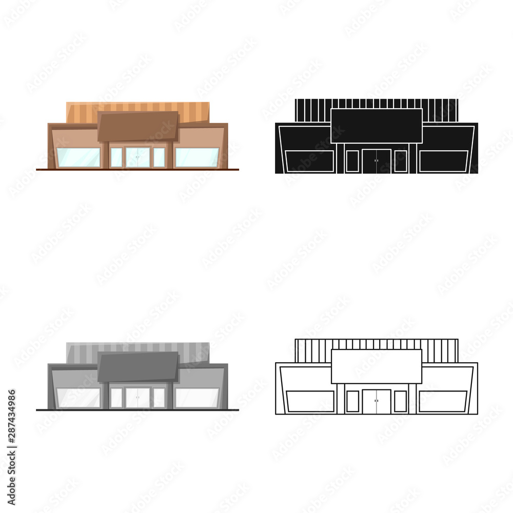 Vector design of office and shop icon. Collection of office and commercial stock symbol for web. Vector design of office and shop icon. Collection of office and commercial stock symbol for web.