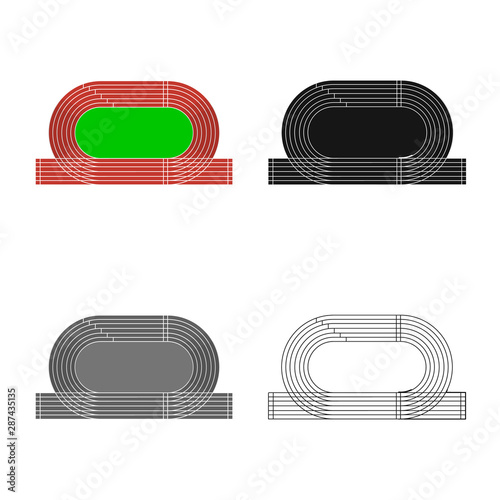 Vector illustration of stadium and athletics logo. Set of stadium and race stock vector illustration.