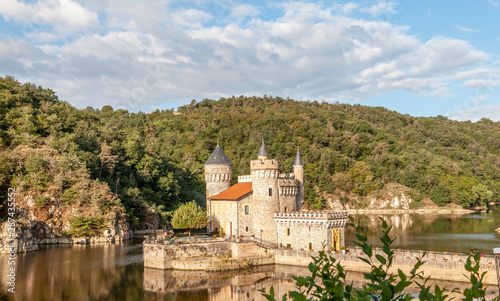 view of the magnificent castle Chateau de la Roche in the Loire Valley