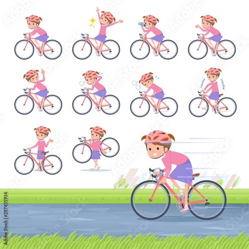 flat type Pink clothing girl_road bike