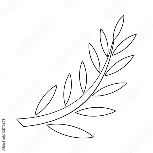 Isolated object of laurel and gold symbol. Collection of laurel and leaves stock symbol for web.