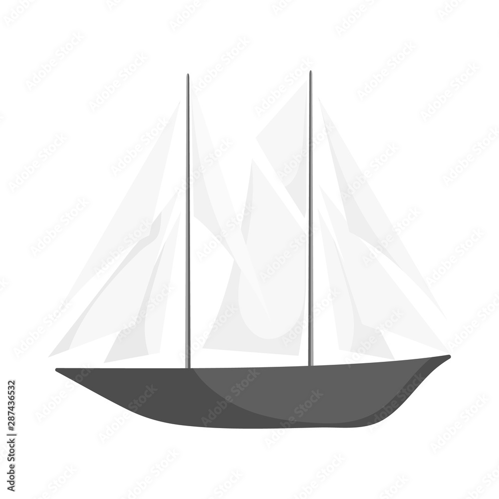 Isolated object of yacht and sail symbol. Collection of yacht and regatta stock symbol for web.