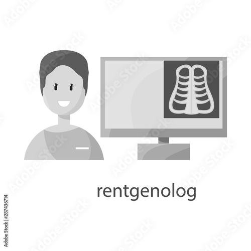 Isolated object of roentgenology and physician icon. Collection of roentgenology and diagnosis stock symbol for web.