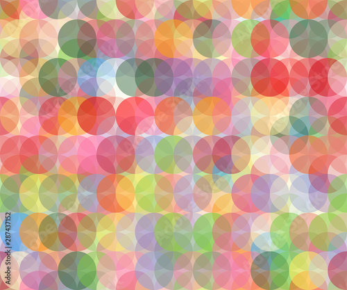 Colorful abstract seamless pattern made from rounds. © Roman