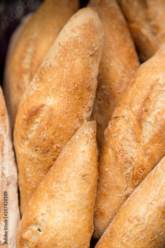 Detail of artisan gluten free loaf of bread
