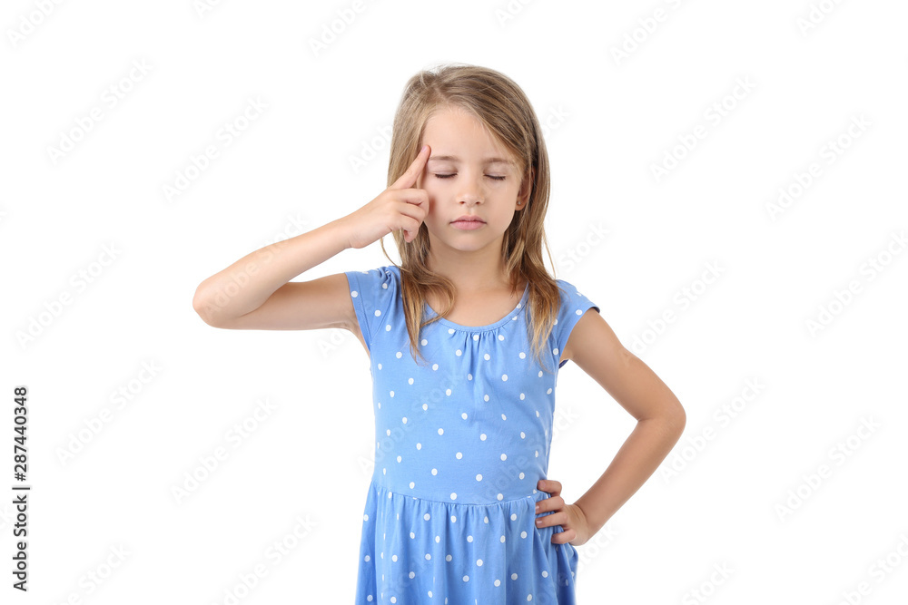 Beautiful little girl isolated on white background Beautiful little girl isolated on white background