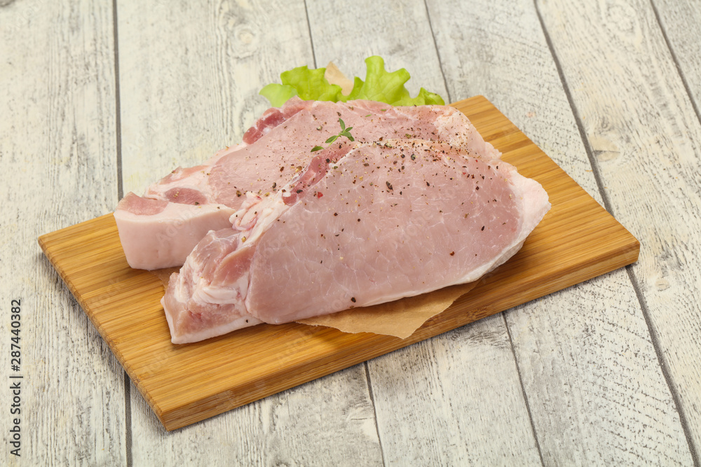 Raw pork meat steak for grill Raw pork meat steak for grill