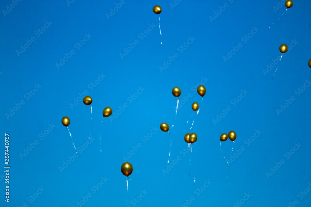 colorful golden balloons in the sky in school first day colorful golden balloons in the sky in school first day