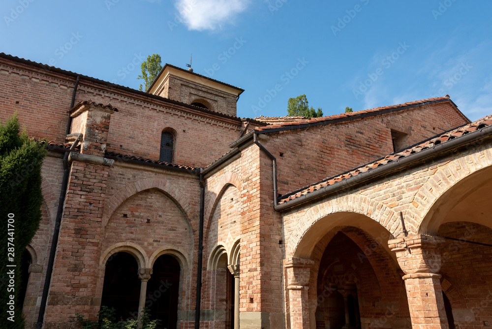 Fototapeta premium The abbey of Santa Maria di Vezzolano is a religious building in Romanesque and Gothic style, among the most important medieval monuments of Piedmont