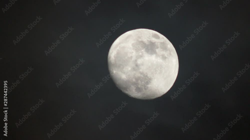 Large Moon with drifting clouds - 2 in 1 clip - no grading - HD Large Moon with drifting clouds - 2 in 1 clip - no grading - HD