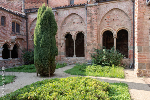 The abbey of Santa Maria di Vezzolano is a religious building in Romanesque and Gothic style, among the most important medieval monuments of Piedmont photo