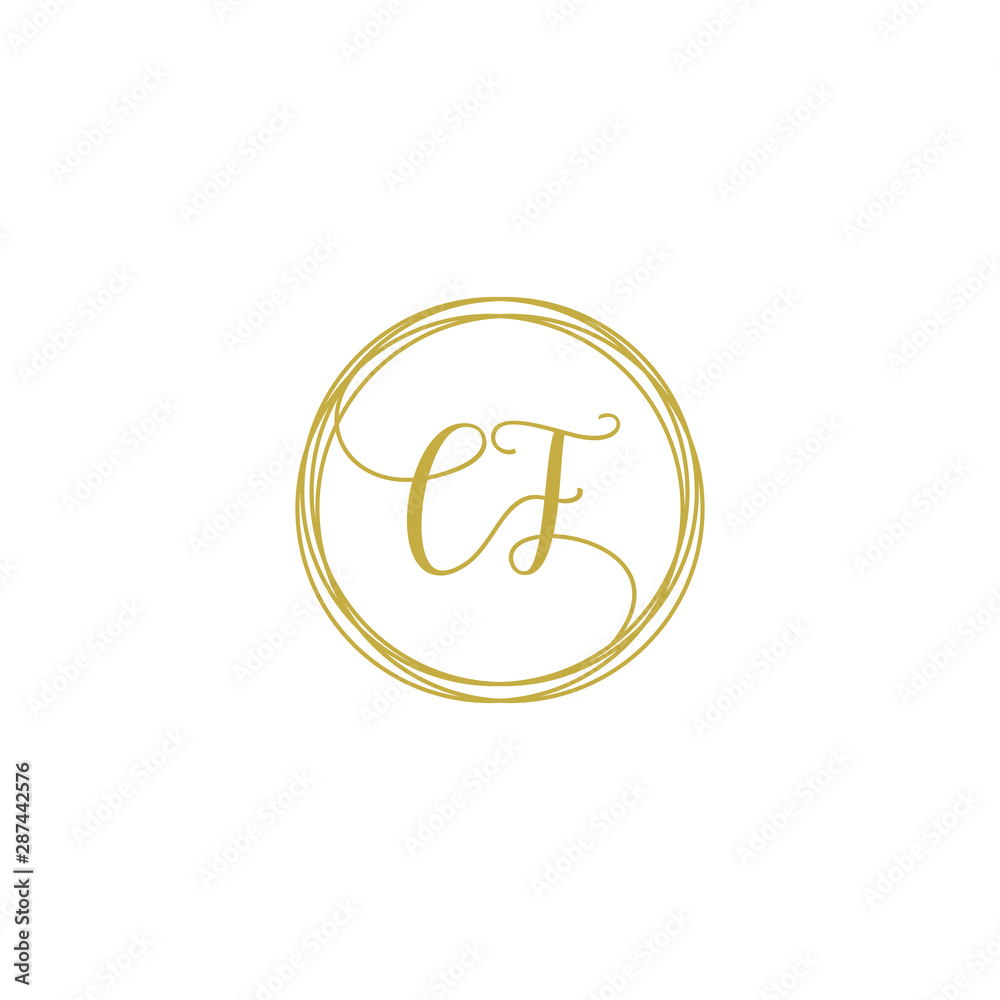 Letter CF logo template. Creative fashion logo design, couple letter , beauty icon. Initial handwriting or handwritten logo for identity. Logo with hand drawn style. wedding concept -vector Letter CF logo template. Creative fashion logo design, couple letter , beauty icon. Initial handwriting or handwritten logo for identity. Logo with hand drawn style. wedding concept -vector