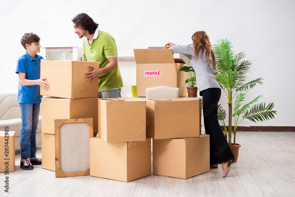 Young family moving to new flat Young family moving to new flat