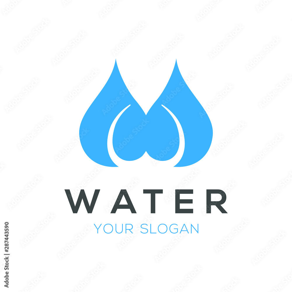 Water drop initial letter W logo vector design template Water drop initial letter W logo vector design template