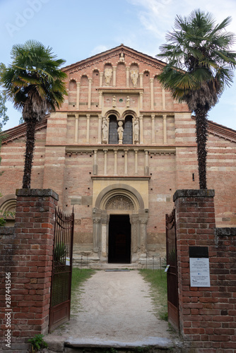 The abbey of Santa Maria di Vezzolano is a religious building in Romanesque and Gothic style, among the most important medieval monuments of Piedmont photo