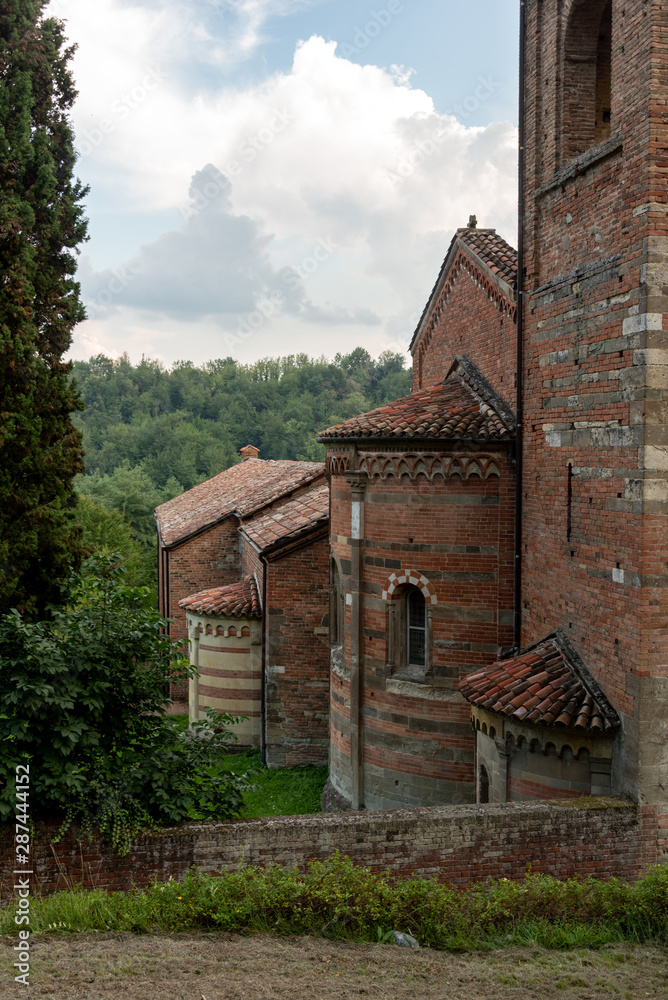 The abbey of Santa Maria di Vezzolano is a religious building in Romanesque and Gothic style, among the most important medieval monuments of Piedmont The abbey of Santa Maria di Vezzolano is a religious building in Romanesque and Gothic style, among the most important medieval monuments of Piedmont