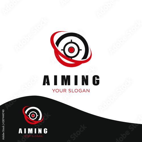 simple shooting mark target logo design template