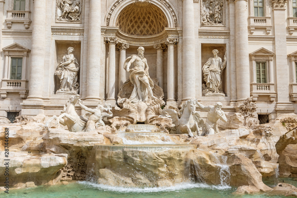 The Trevi Fountain in Rome in sunny day.  Italy. 