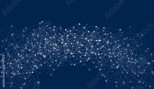 Digital abstract background. Blockchain structure. Vector Illustration