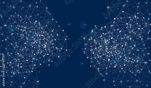 Digital abstract background. Blockchain structure. Vector Illustration