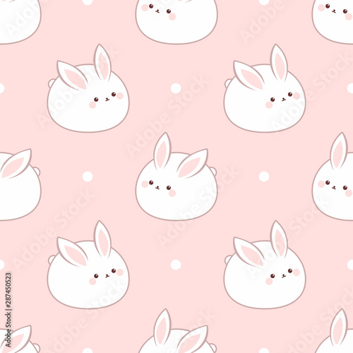Cute fat rabbit pattern with dots
