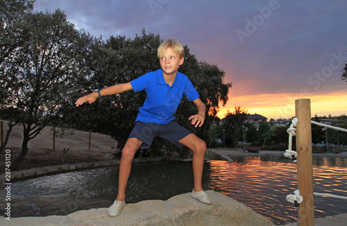 Doing Yoga in the park photo