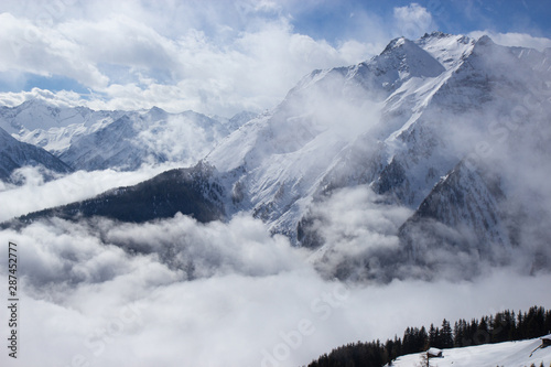 view of Mayrhofen ski resort, Austrian Alps