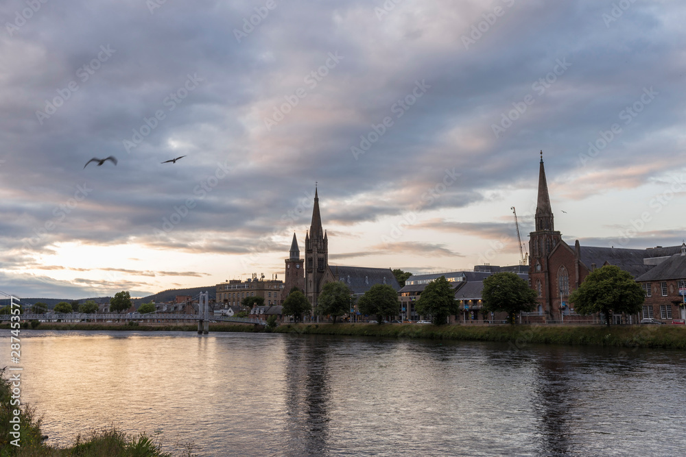 Inverness The Footbridge to The Chapel on river Ness joining Huntly Street and Bank Street. Inverness The Footbridge to The Chapel on river Ness joining Huntly Street and Bank Street.