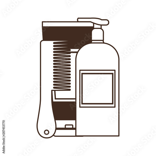 professional hairdressing tools on white background