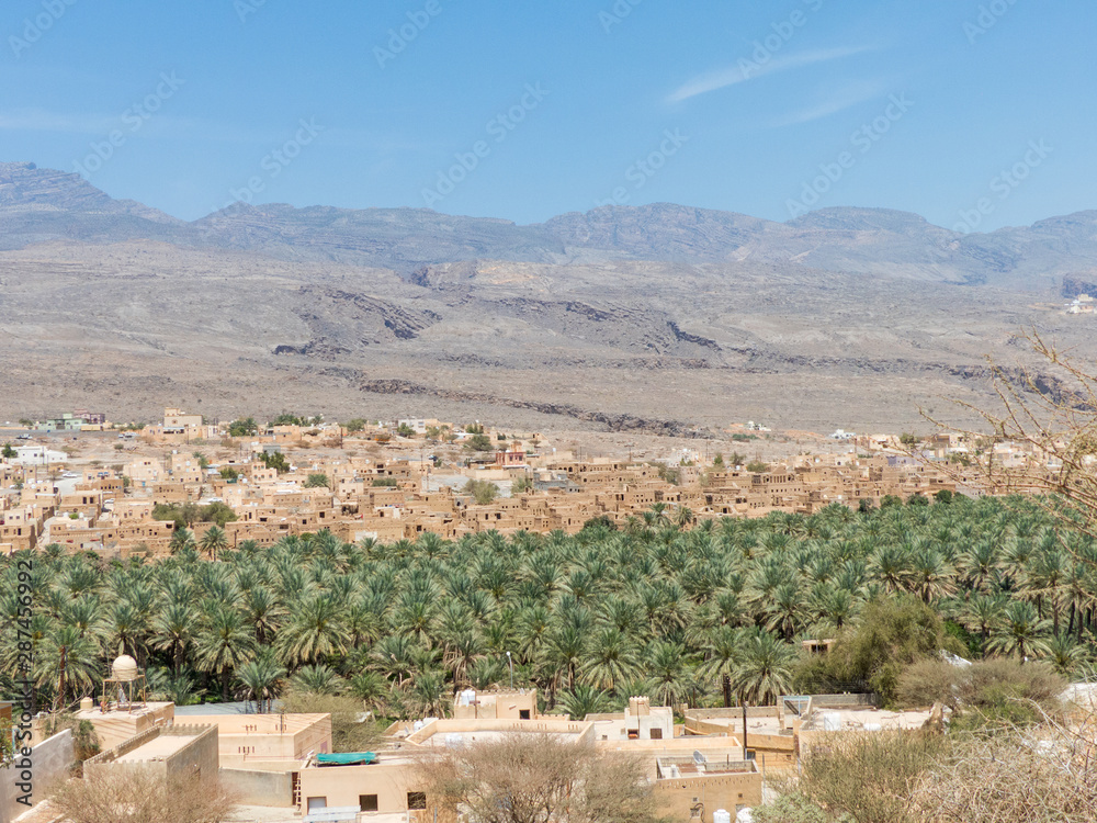 Landscape and Ruins in the Old Village of Al Hamra Sultanate of Oman    