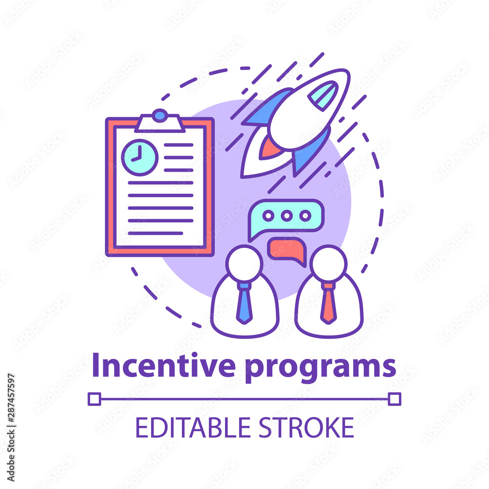 Incentive programs concept icon. Product, startup launch corporate