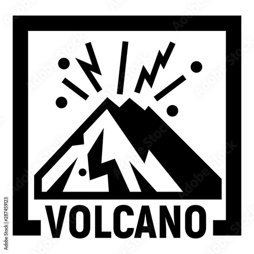 Volcano mountains logo. Simple illustration of volcano mountains vector logo for web design isolated on white background