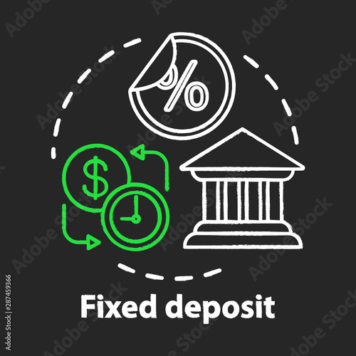 Savings chalk concept icon. Fixed deposit idea. Creating investment account. Getting bigger profits, interest until maturity date. Financial services. Vector isolated chalkboard illustration