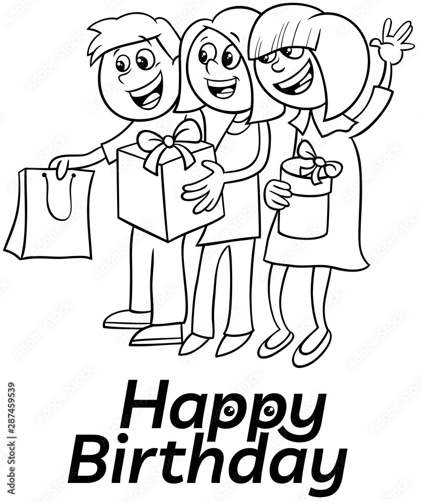 birthday cartoon greeting card design with kids birthday cartoon greeting card design with kids