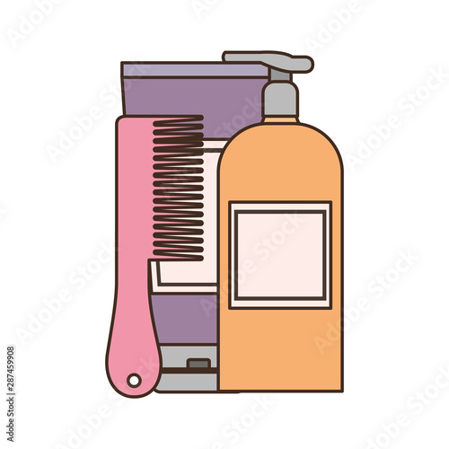 professional hairdressing tools on white background
