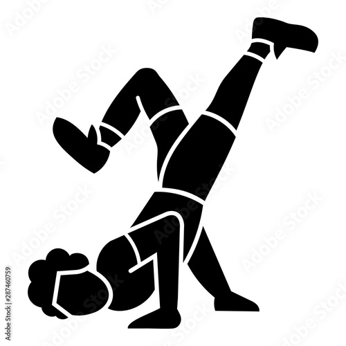 Woman break dancer icon. Simple illustration of woman break dancer vector icon for web design isolated on white background
