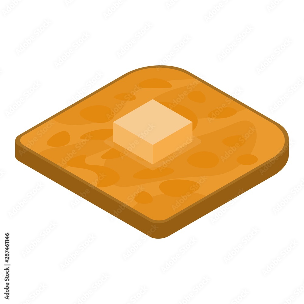 Toast butter icon. Isometric of toast butter vector icon for web design isolated on white background Toast butter icon. Isometric of toast butter vector icon for web design isolated on white background