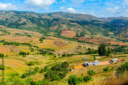 Scenic drive in the picturesque Swaziland countryside.