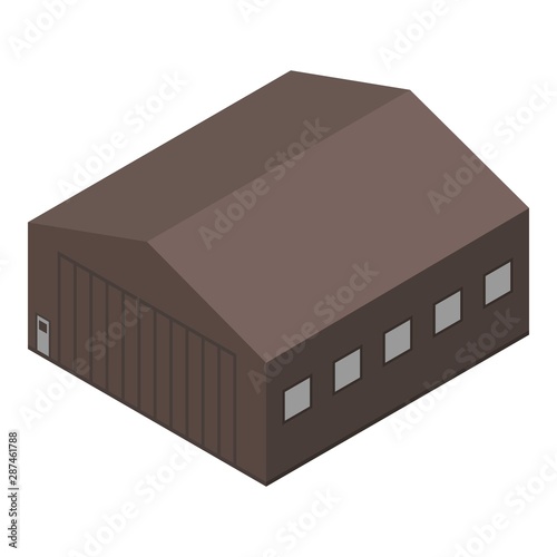 Brown hangar icon. Isometric of brown hangar vector icon for web design isolated on white background
