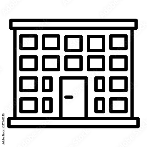 Hospital building icon. Outline hospital building vector icon for web design isolated on white background