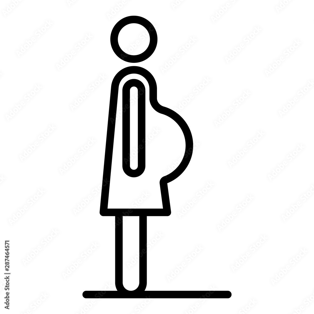 Pregnant mother side view icon. Outline pregnant mother side view vector icon for web design isolated on white background Pregnant mother side view icon. Outline pregnant mother side view vector icon for web design isolated on white background